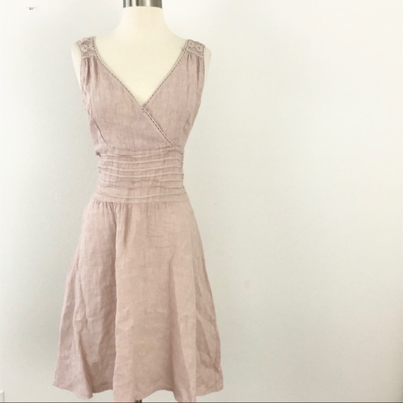 blush pink linen dress